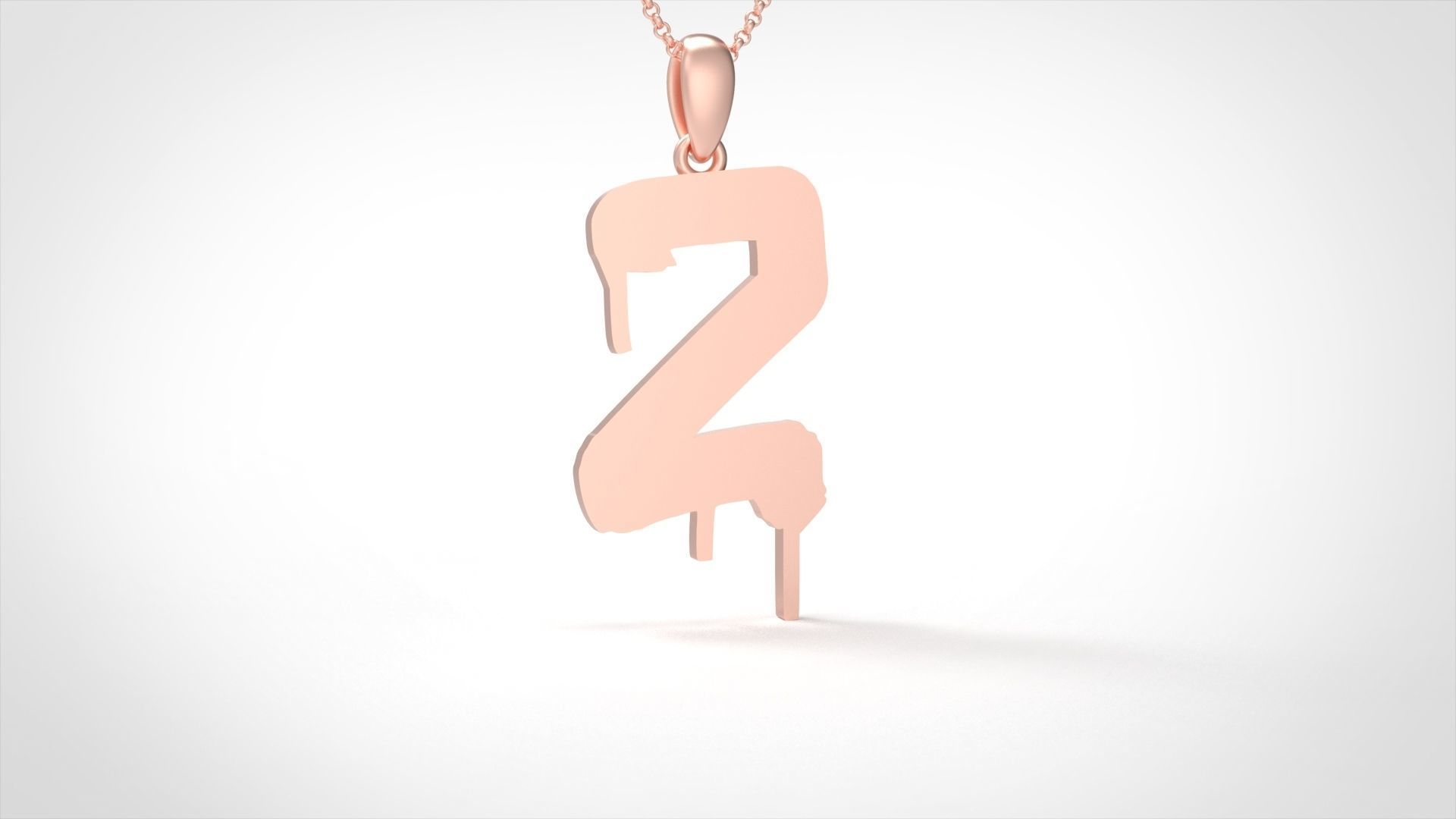 Model 1026 Z Russelot Initial Letter Alphabet Pendant 3D print model_1