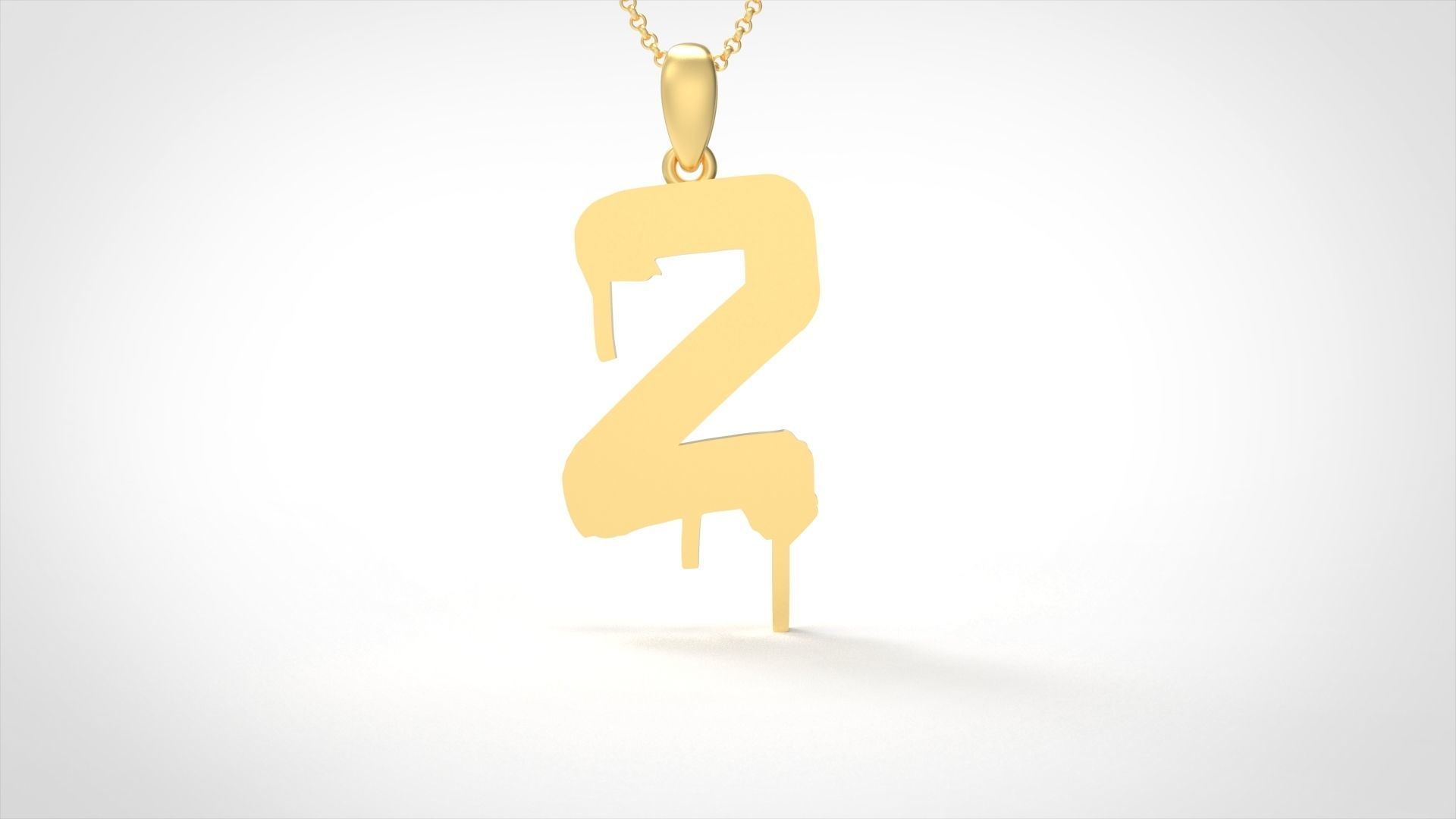 Model 1026 Z Russelot Initial Letter Alphabet Pendant 3D print model_4