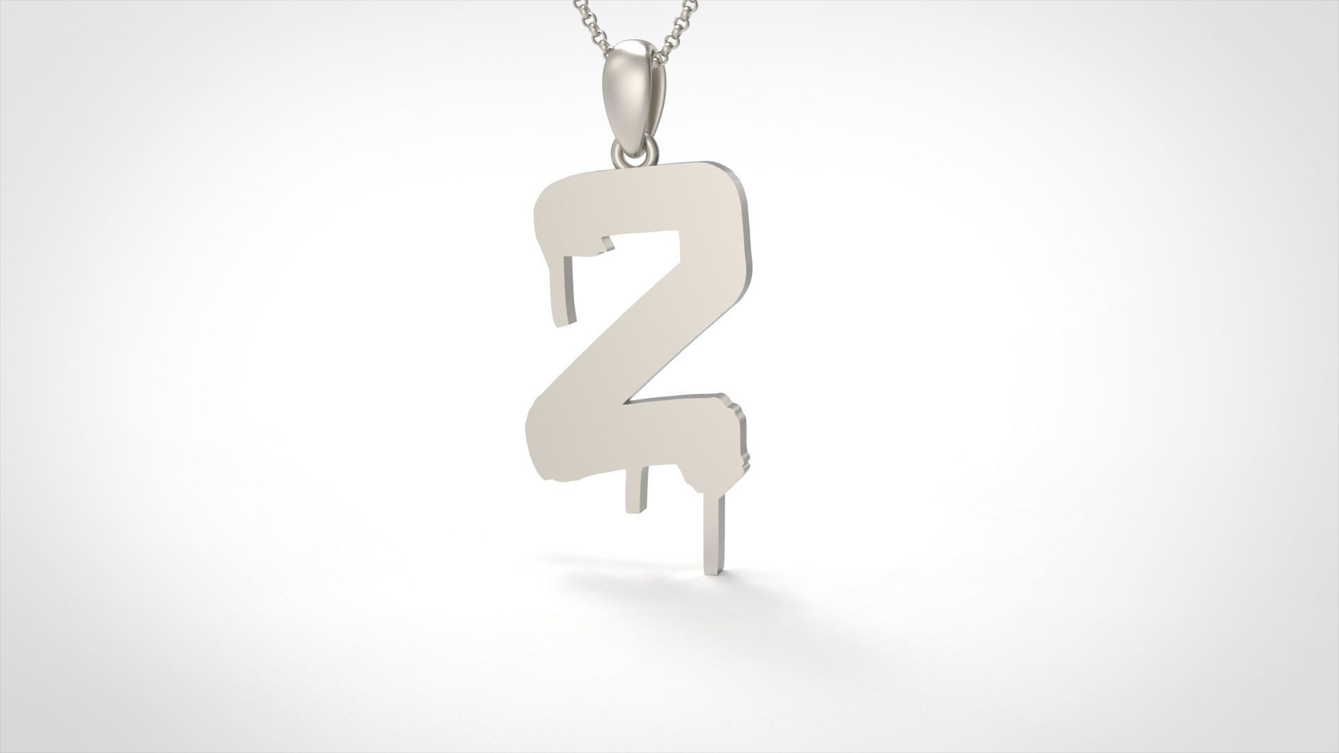 Model 1026 Z Russelot Initial Letter Alphabet Pendant 3D print model_3