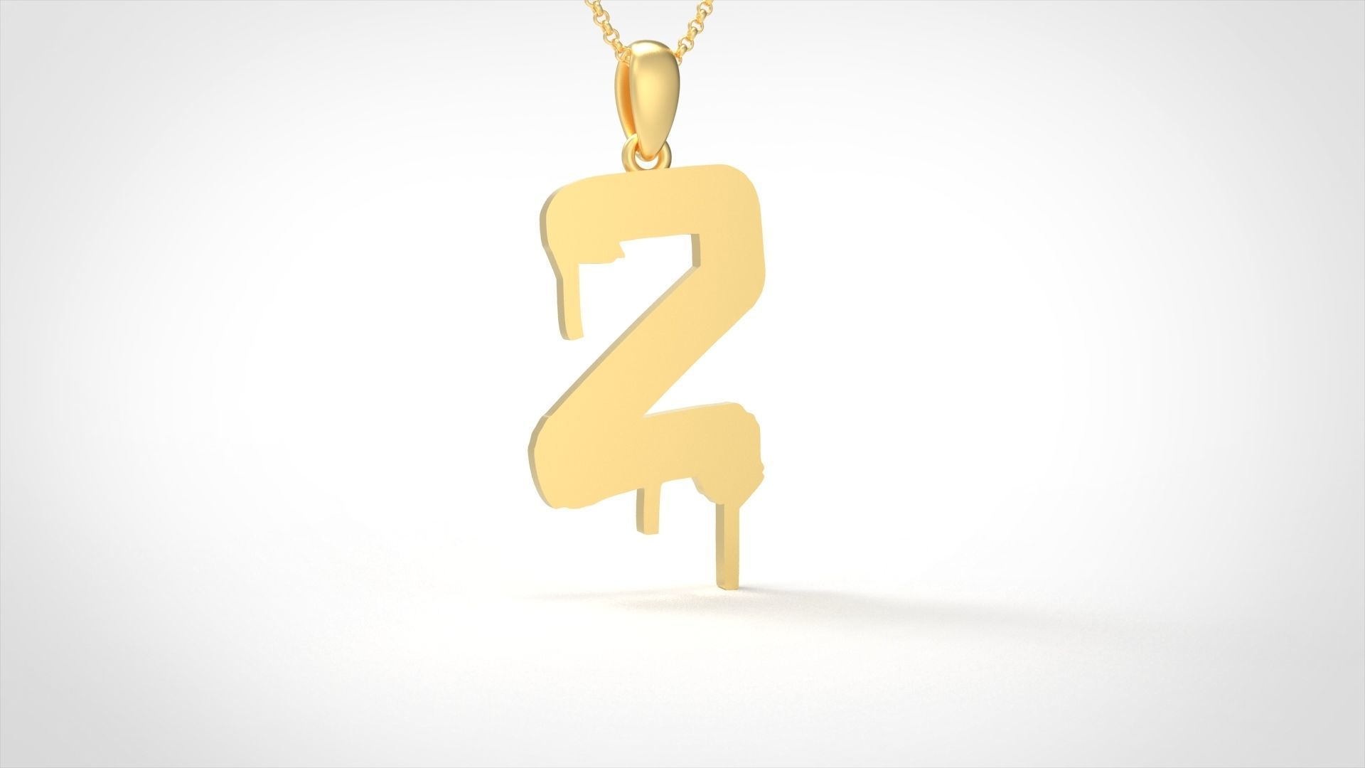Model 1026 Z Russelot Initial Letter Alphabet Pendant 3D print model_2