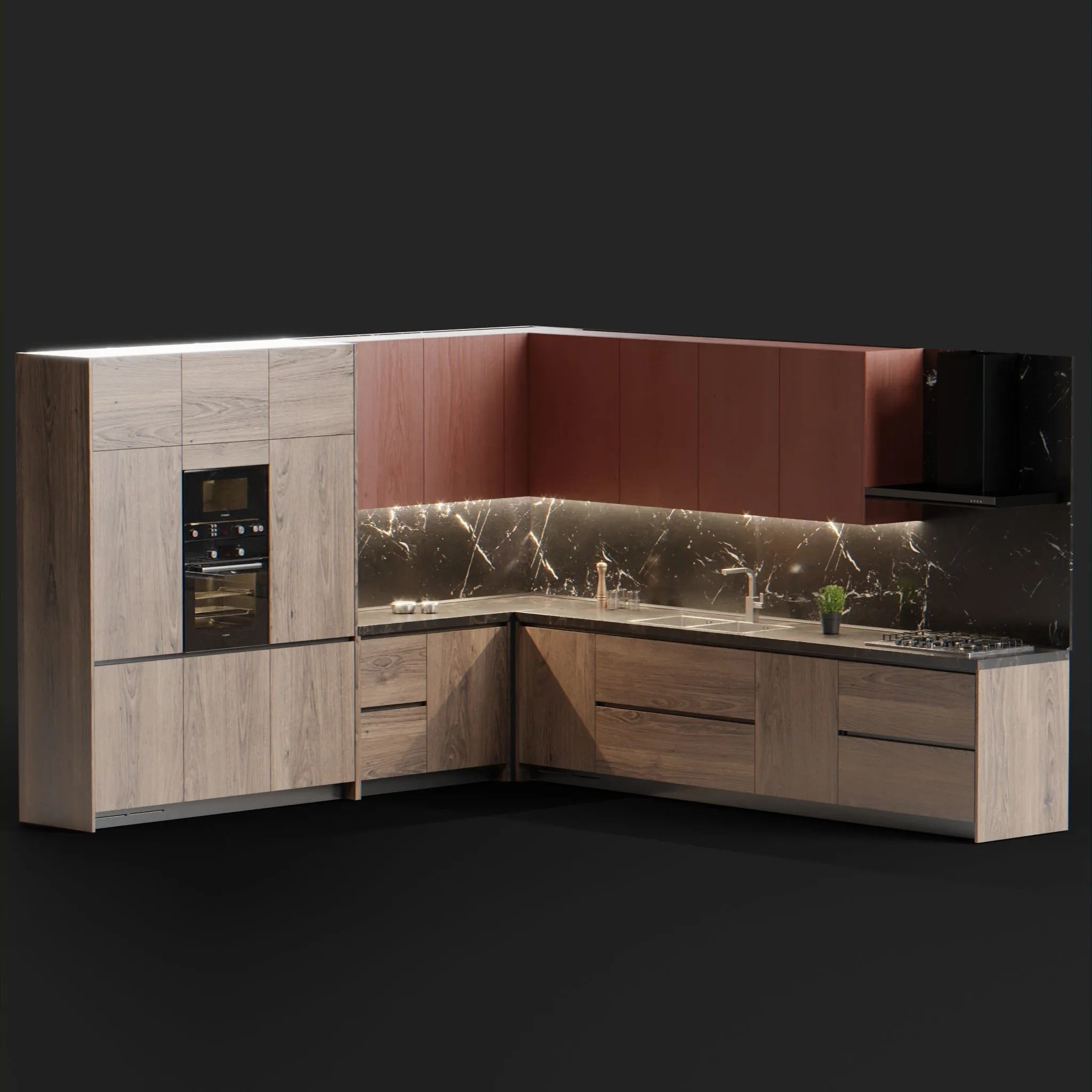 Modern Kitchen Set 3d model Low-poly 3D model_6