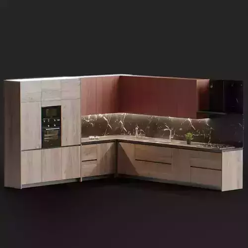 Modern Kitchen Set 3d model
