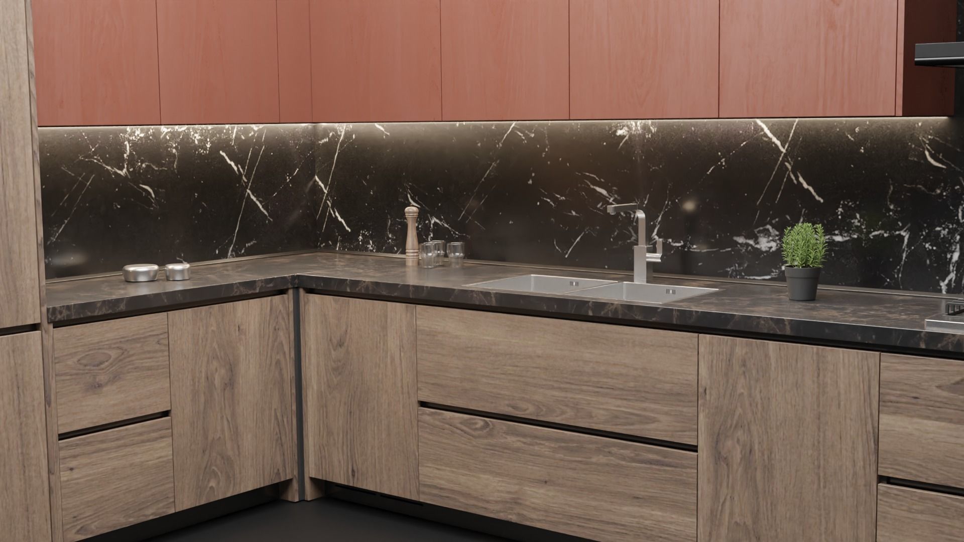 Modern Kitchen Set 3d model Low-poly 3D model_2