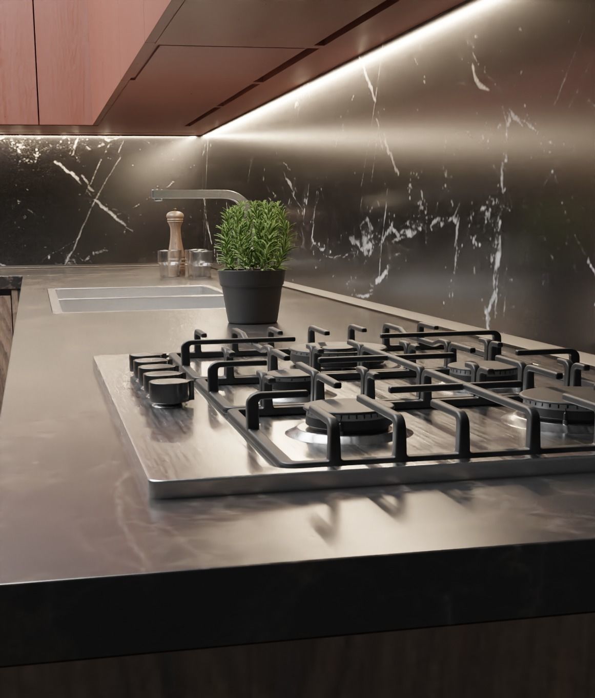 Modern Kitchen Set 3d model Low-poly 3D model_1