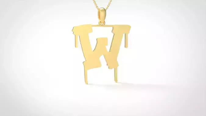 Model 1027 W Russelot Initial Letter Alphabet Pendant