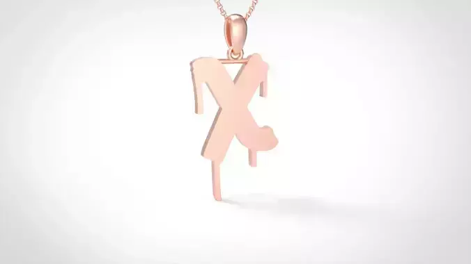 Model 1028 X Russelot Initial Letter Alphabet Pendant