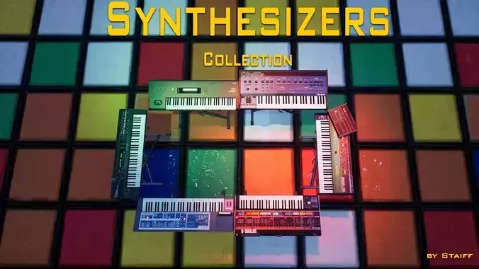 Synthesizers Collection FBX 3D models