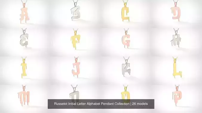 Russelot Initial Letter Alphabet Pendant Collection 