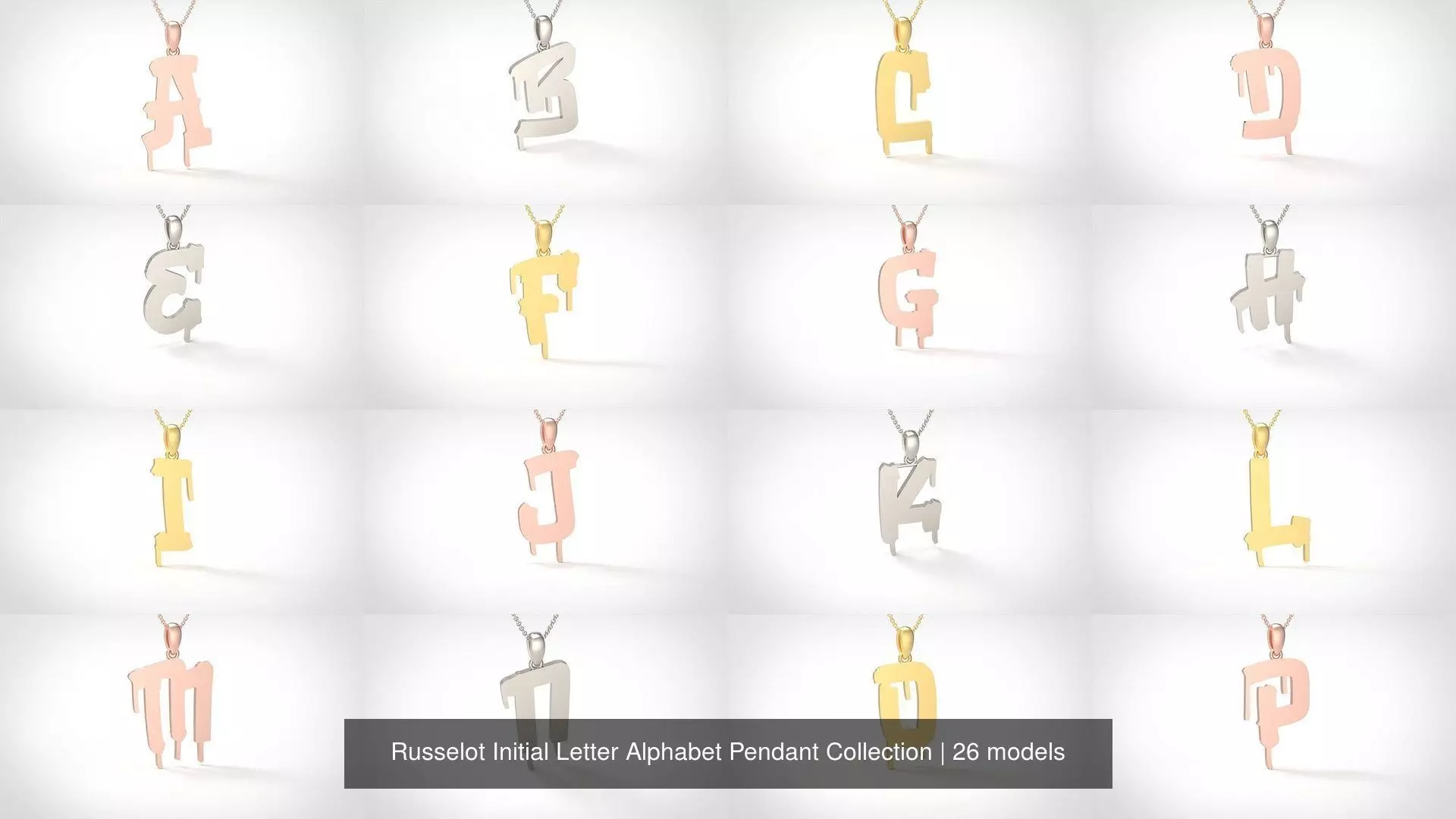 Russelot Initial Letter Alphabet Pendant Collection _0