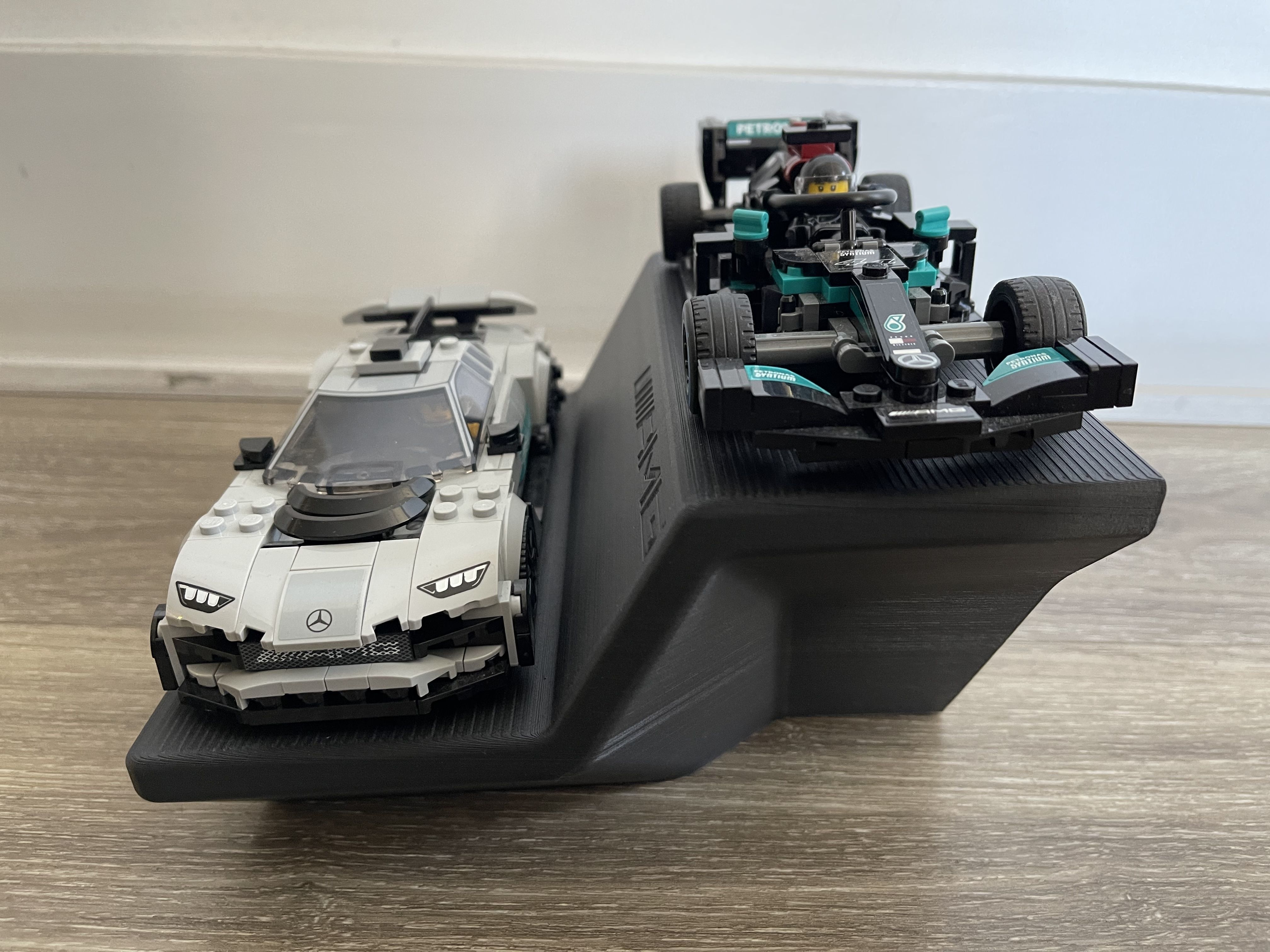 Display Stand Lego Mercedes AMG F1 W12 E and AMG Project One 3D print model_6