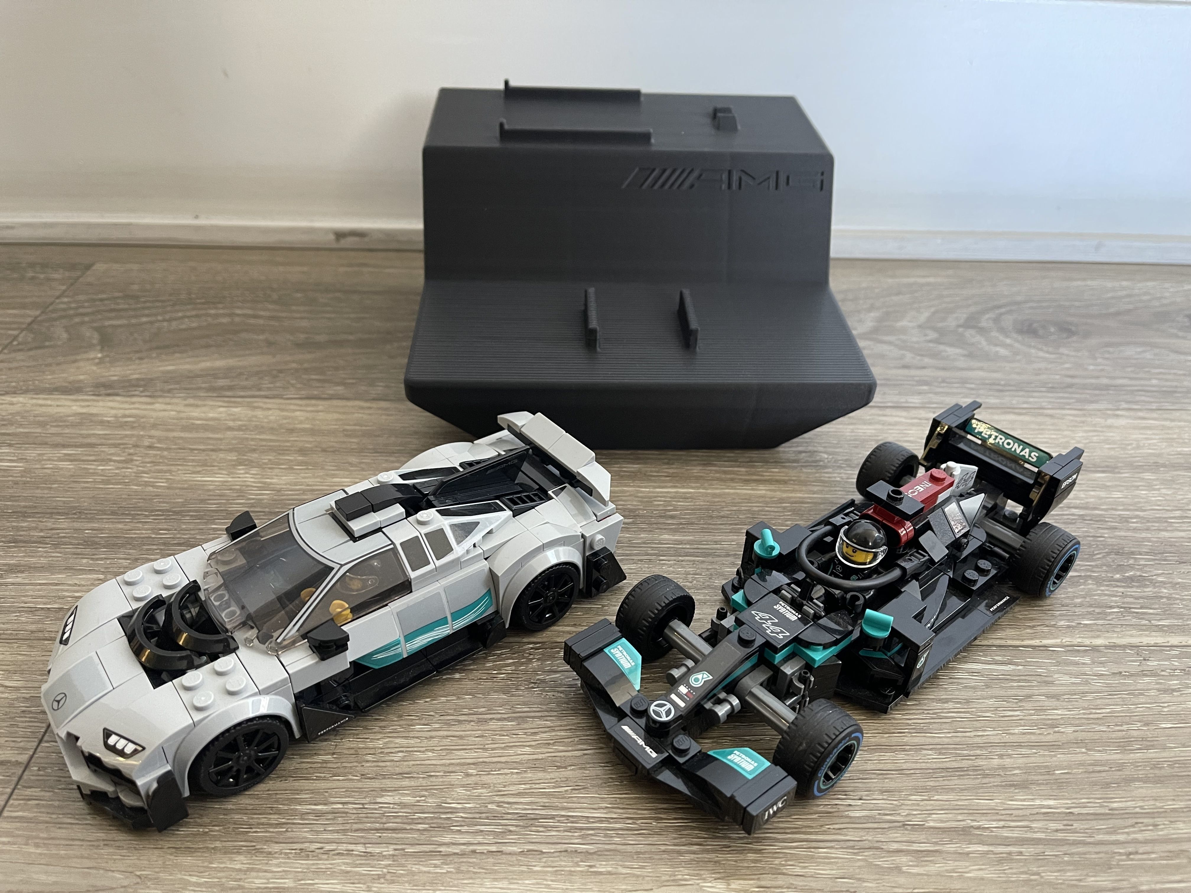 Display Stand Lego Mercedes AMG F1 W12 E and AMG Project One 3D print model_8