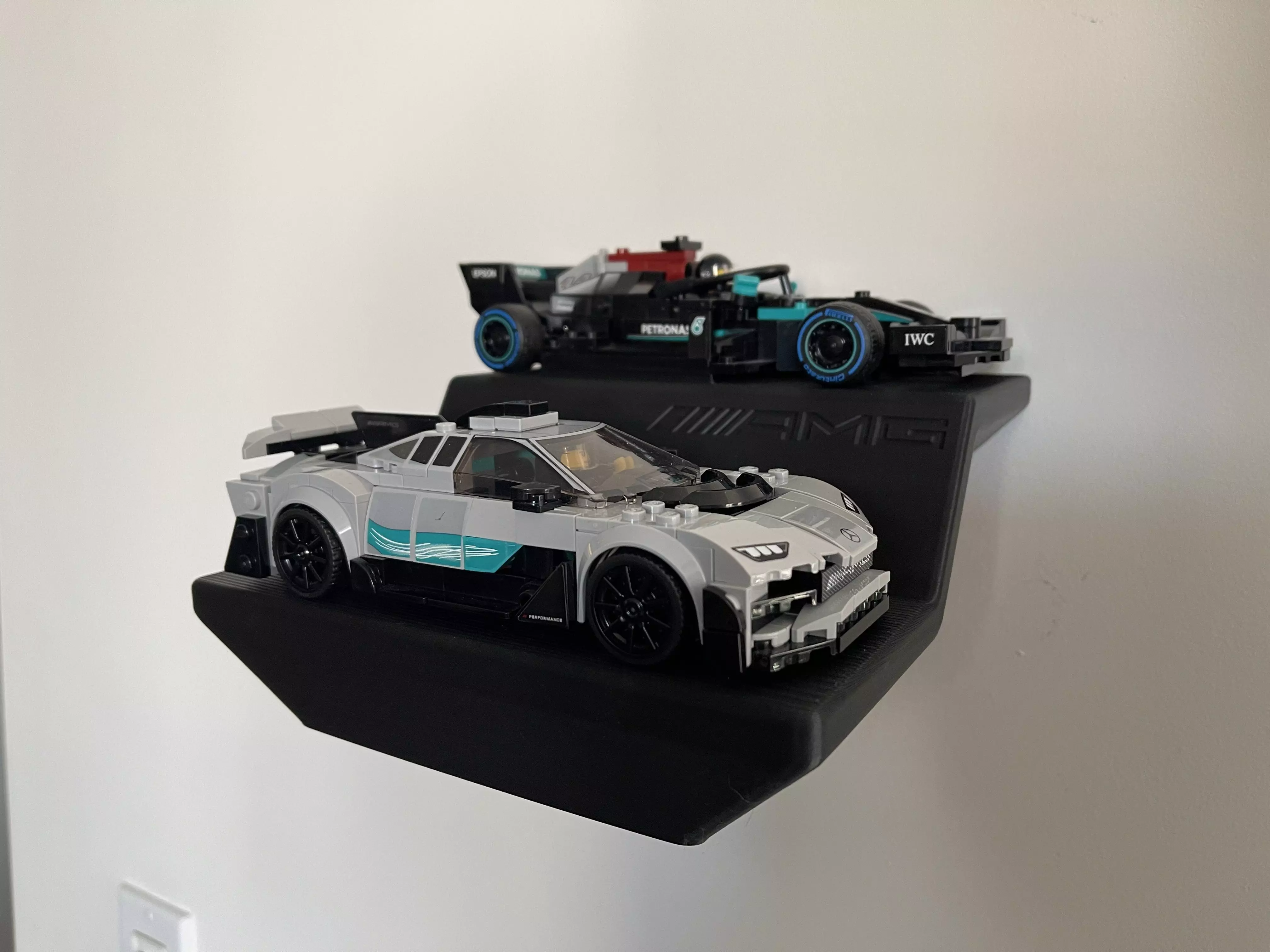Display Stand Lego Mercedes AMG F1 W12 E and AMG Project One 3D print model_0