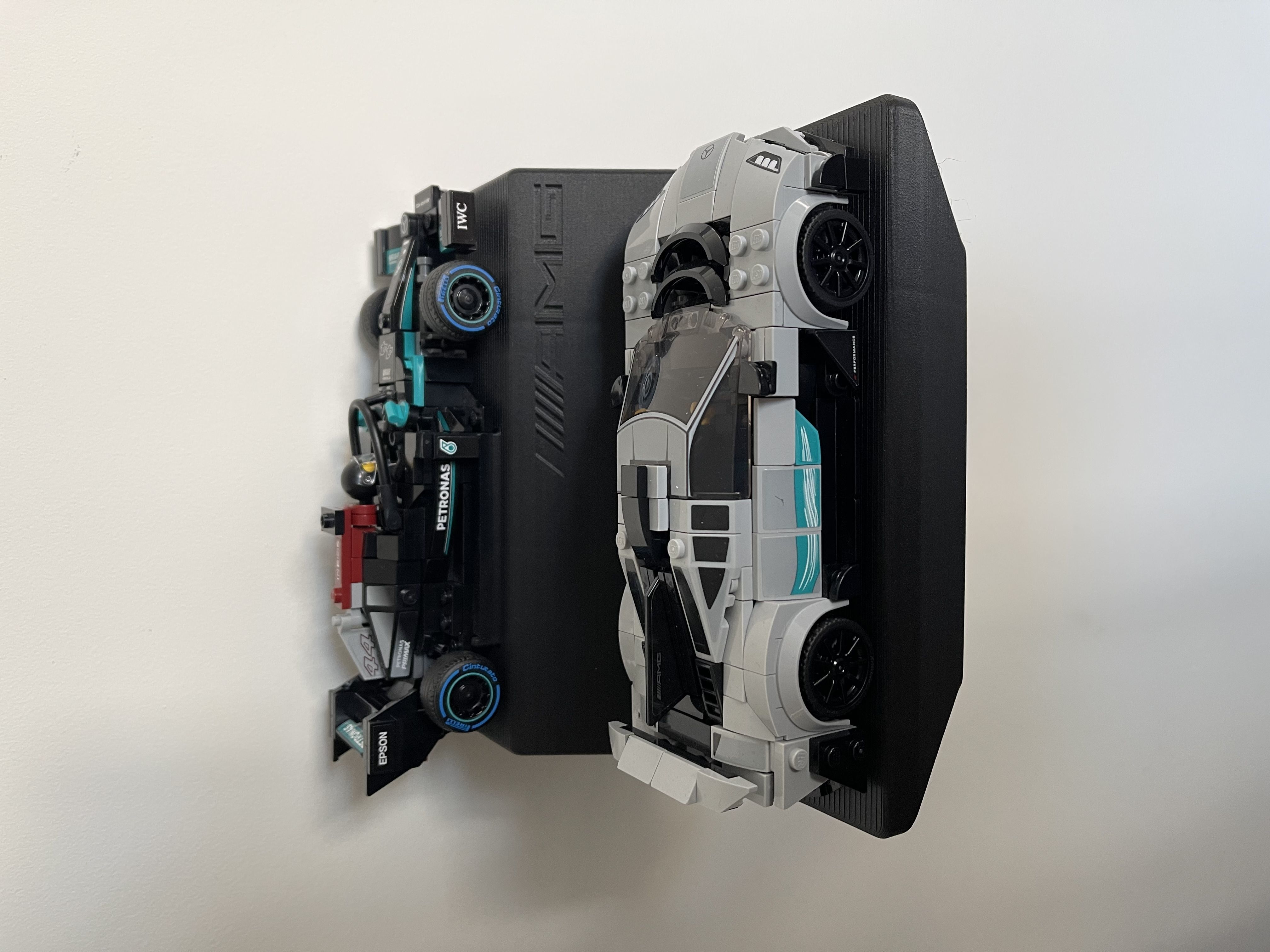 Display Stand Lego Mercedes AMG F1 W12 E and AMG Project One 3D print model_3