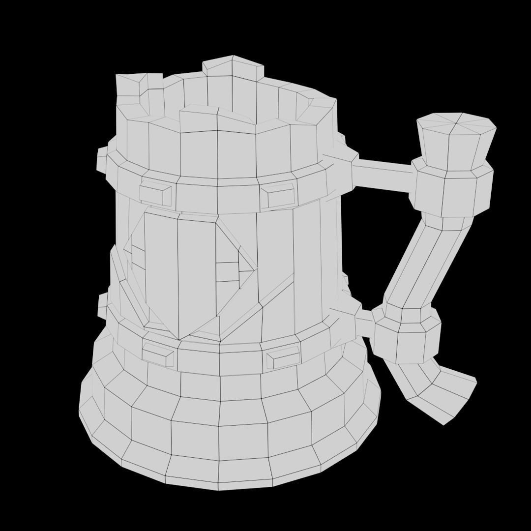 Mug Stilized Low-poly 3D model_4