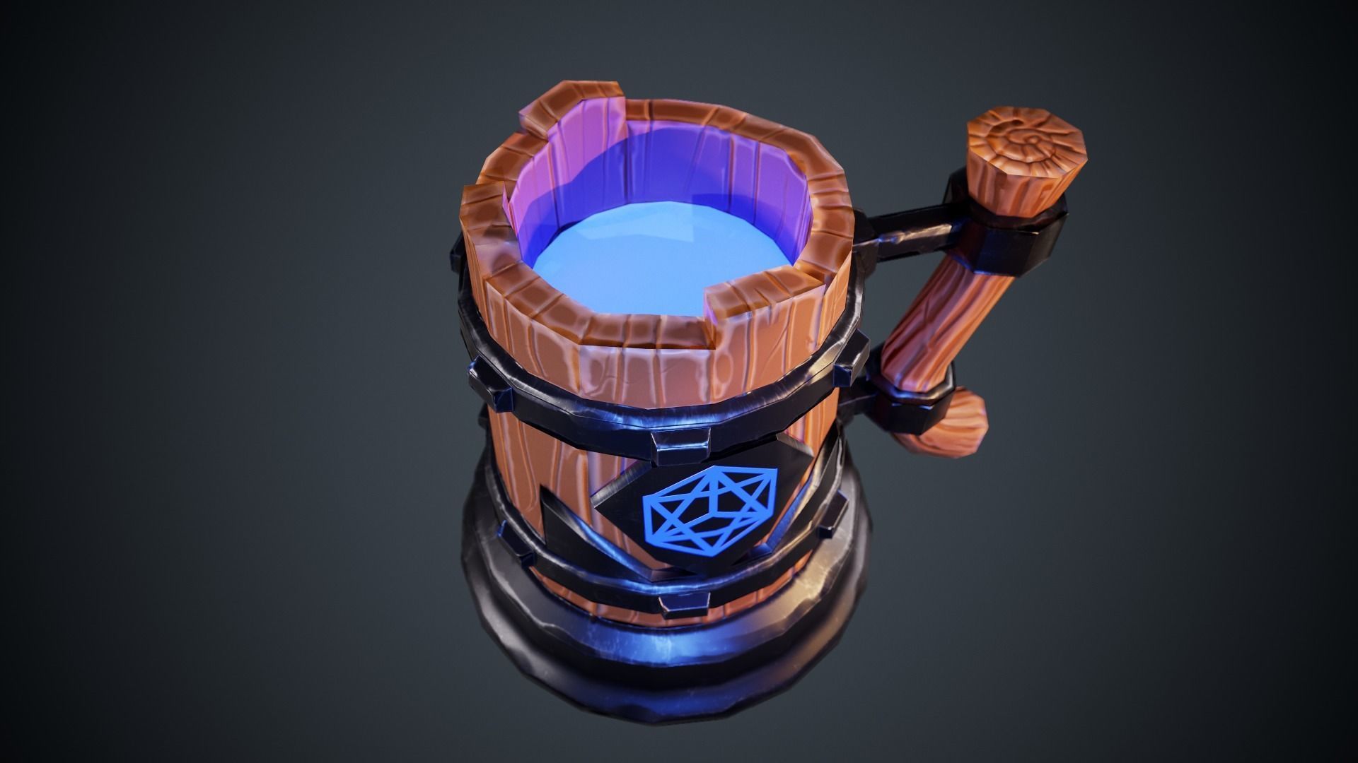 Mug Stilized Low-poly 3D model_5