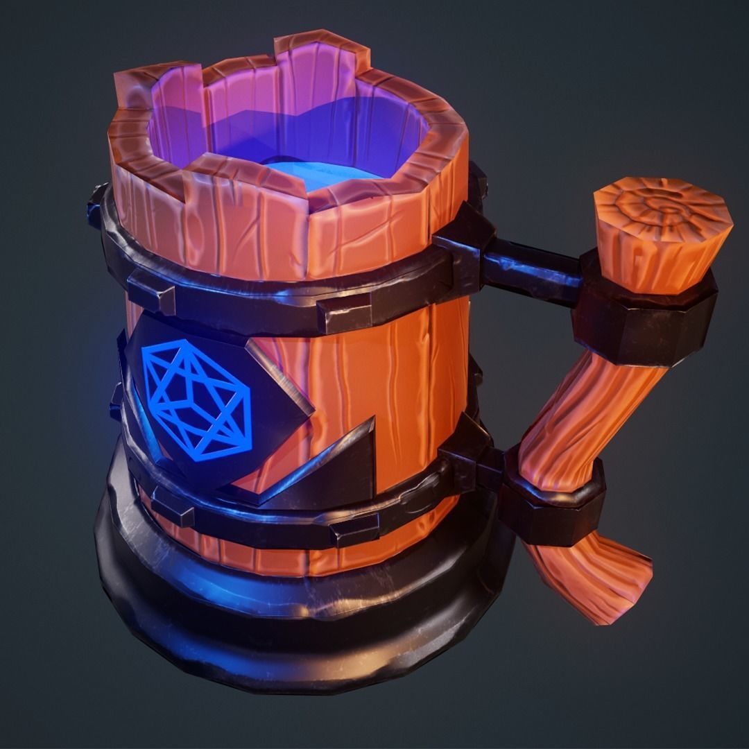 Mug Stilized Low-poly 3D model_2