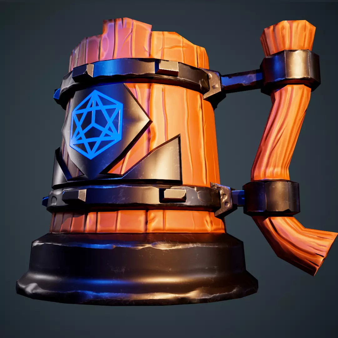 Mug Stilized Low-poly 3D model_0