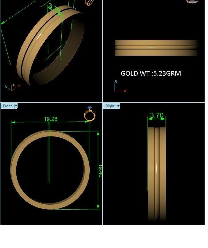 Band Ring 3D print model_1