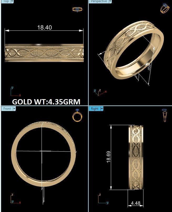 Band Ring 3D print model_5