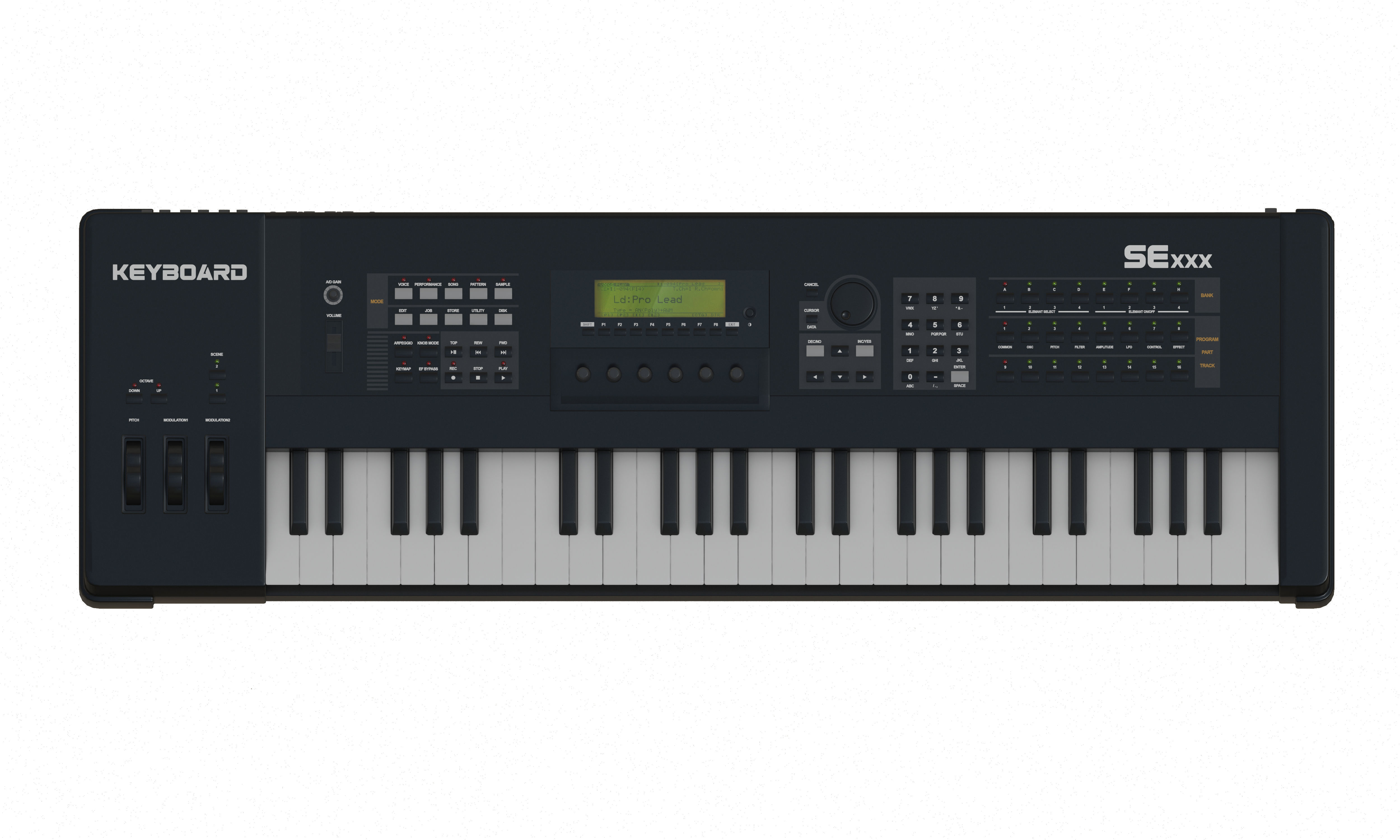 Keyboard yamaha xylo synthesizer 3D model_3