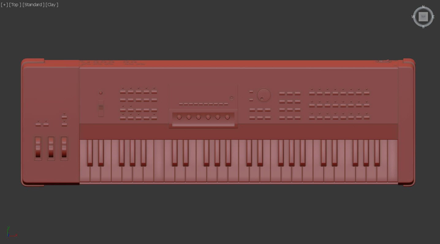 Keyboard yamaha xylo synthesizer 3D model_8
