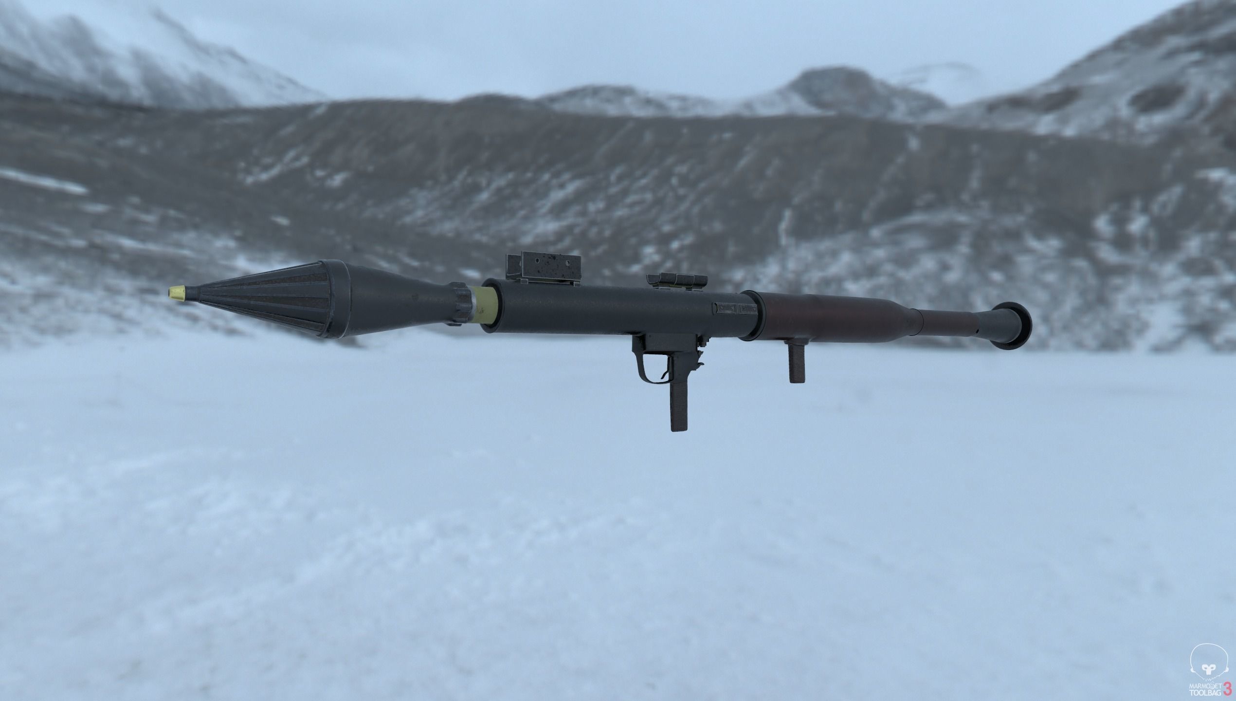 RPG Rocket Launcher High Detail 3D model_5