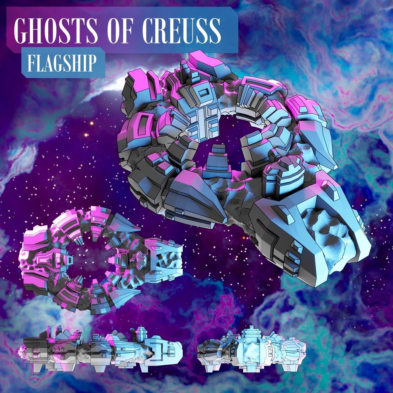 Twilight Imperium 3D print ship models - FLAGSHIP PACK 3D print model_5