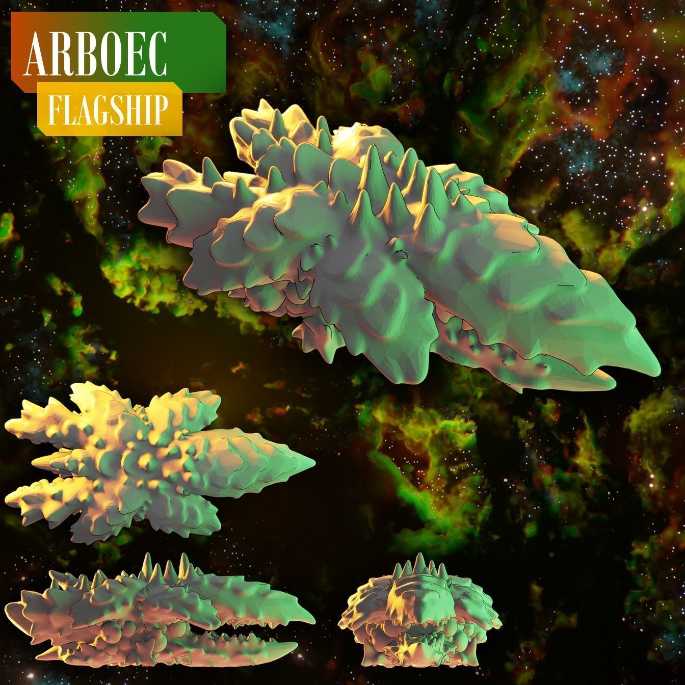 Twilight Imperium 3D print ship models - FLAGSHIP PACK 3D print model_2