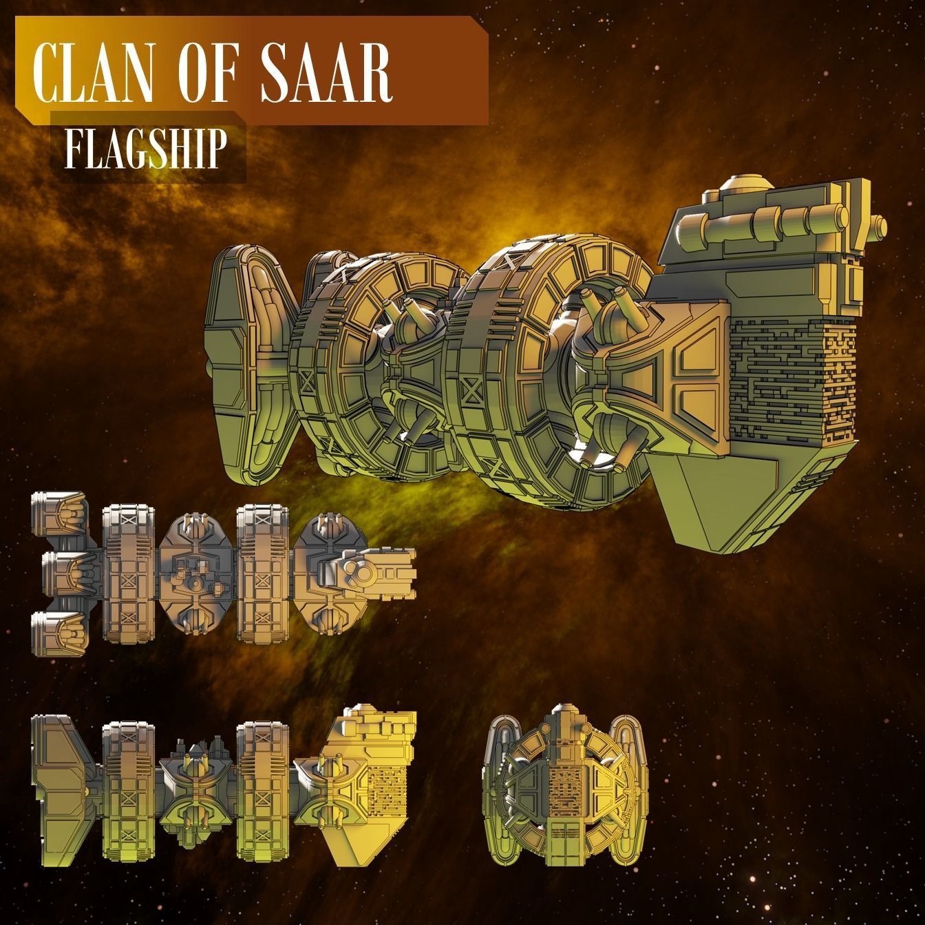 Twilight Imperium 3D print ship models - FLAGSHIP PACK 3D print model_15