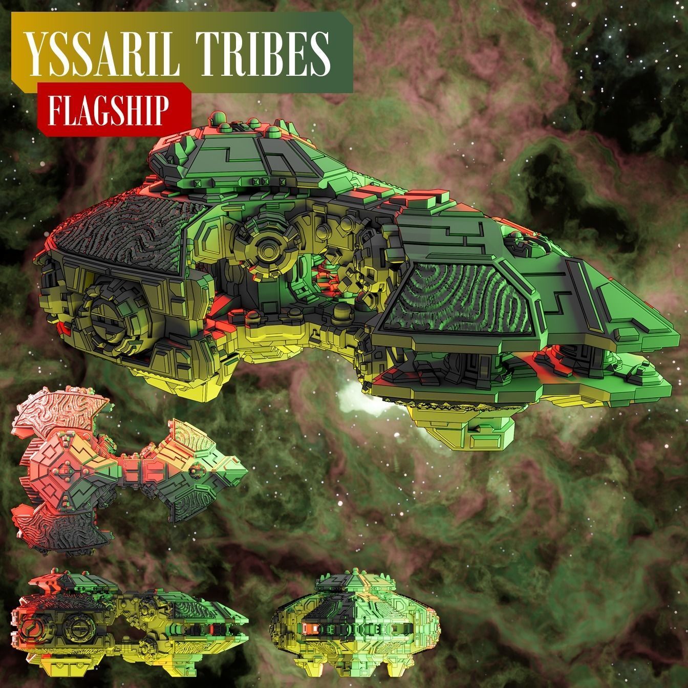 Twilight Imperium 3D print ship models - FLAGSHIP PACK 3D print model_13