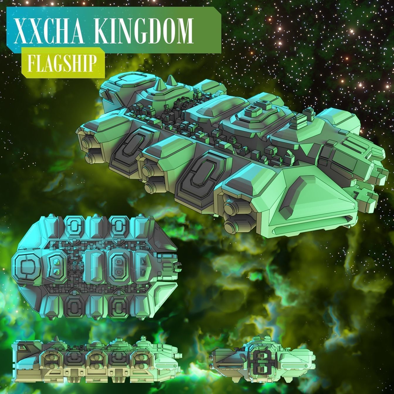 Twilight Imperium 3D print ship models - FLAGSHIP PACK 3D print model_11