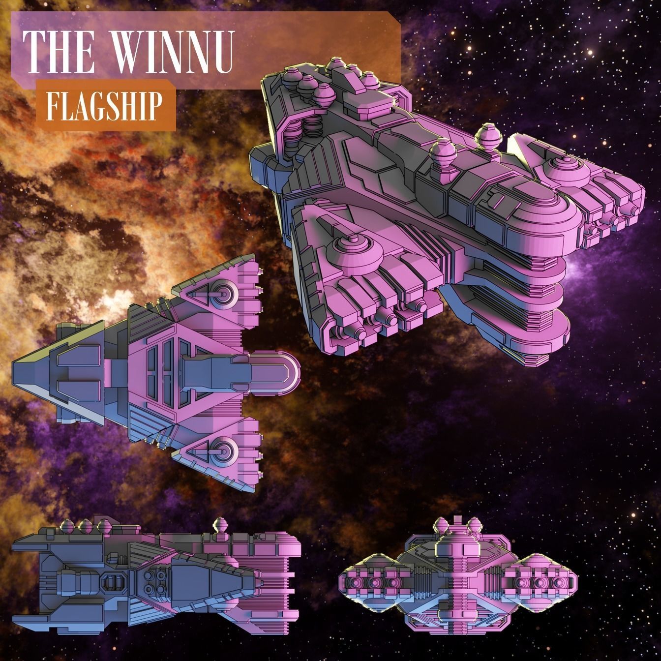 Twilight Imperium 3D print ship models - FLAGSHIP PACK 3D print model_17