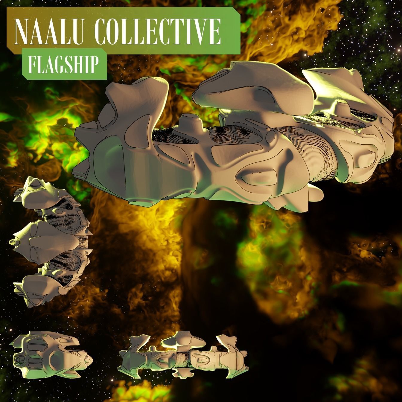 Twilight Imperium 3D print ship models - FLAGSHIP PACK 3D print model_3