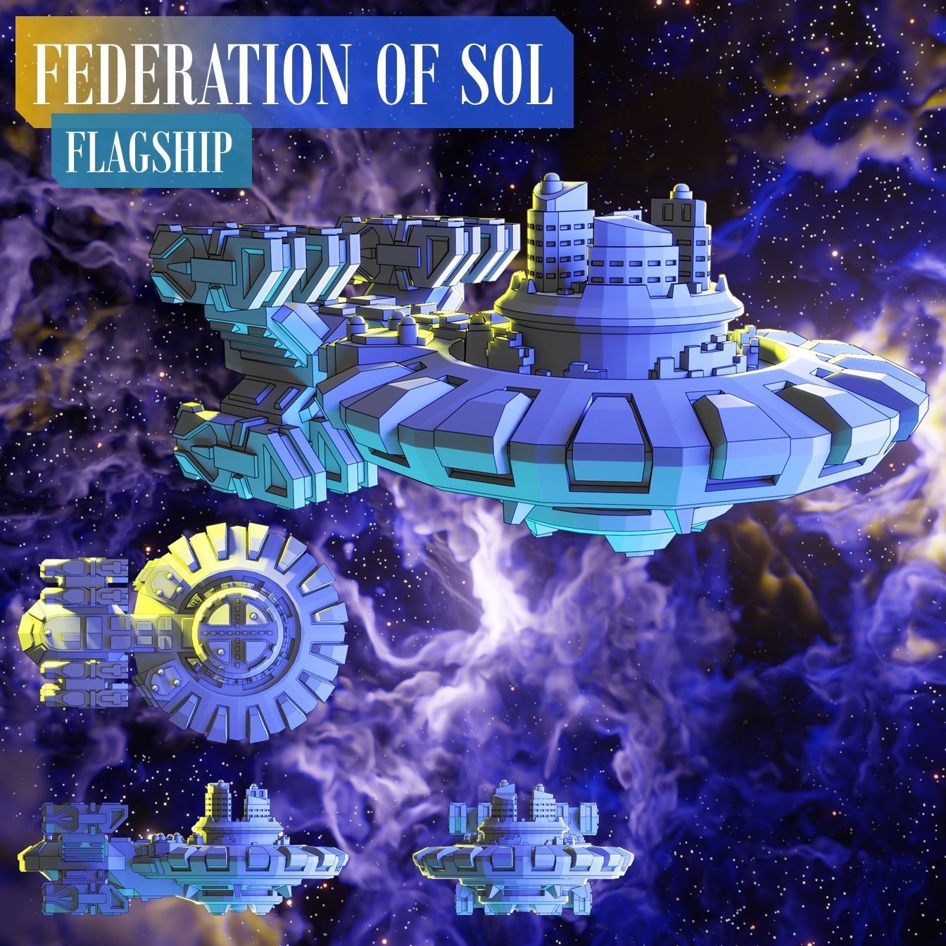 Twilight Imperium 3D print ship models - FLAGSHIP PACK 3D print model_10