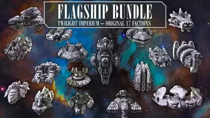 Twilight Imperium 3D print ship models - FLAGSHIP PACK 3D print model