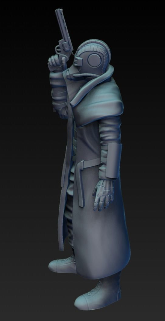 Wasteland Warrior Miniature 3D print model_2