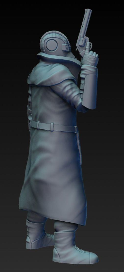 Wasteland Warrior Miniature 3D print model_1