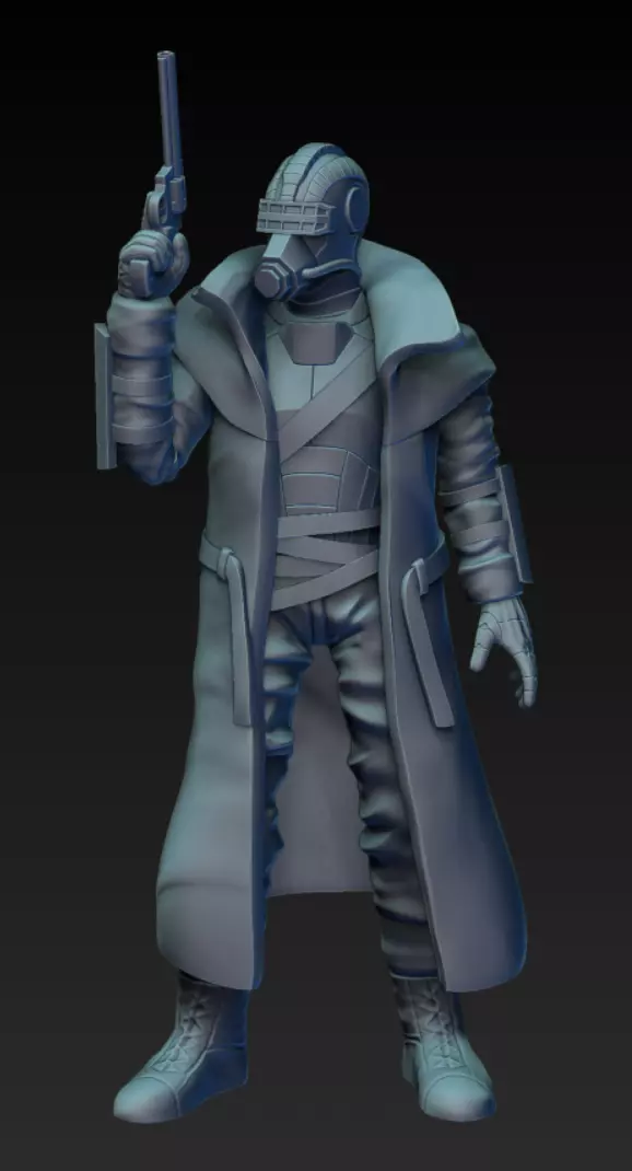 Wasteland Warrior Miniature 3D print model_0