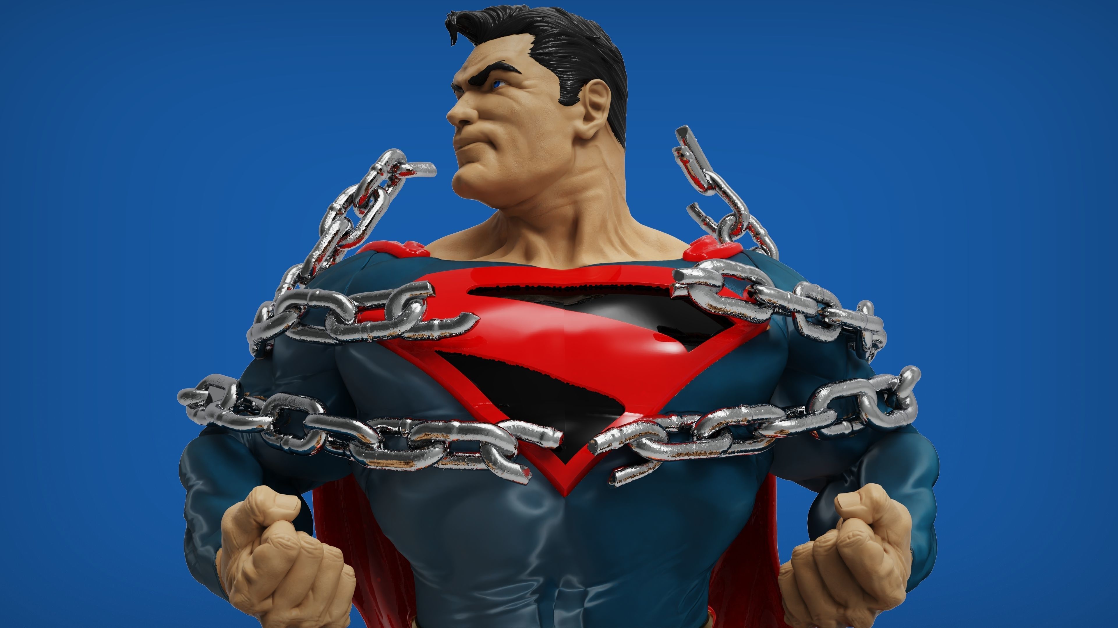 Superman Breaking Chains 3D print model_6