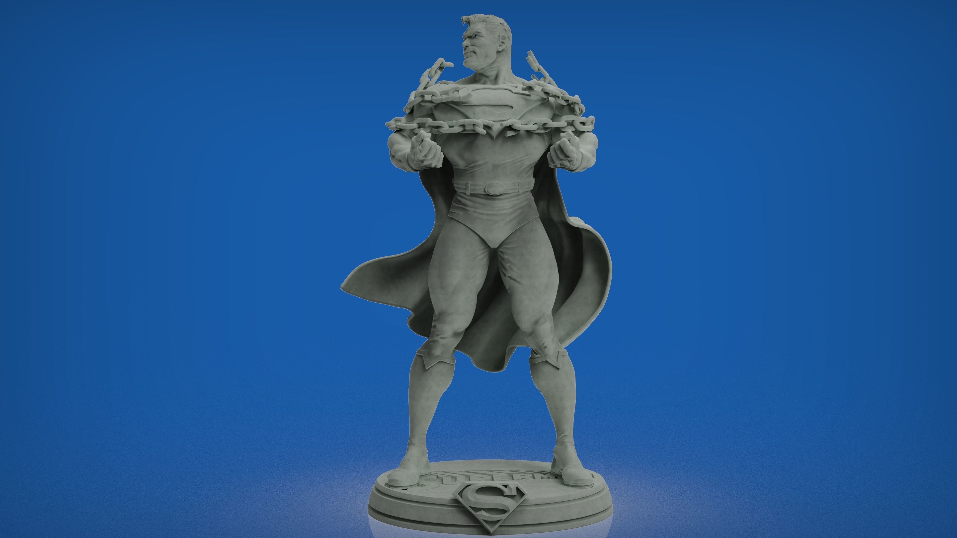 Superman Breaking Chains 3D print model_7