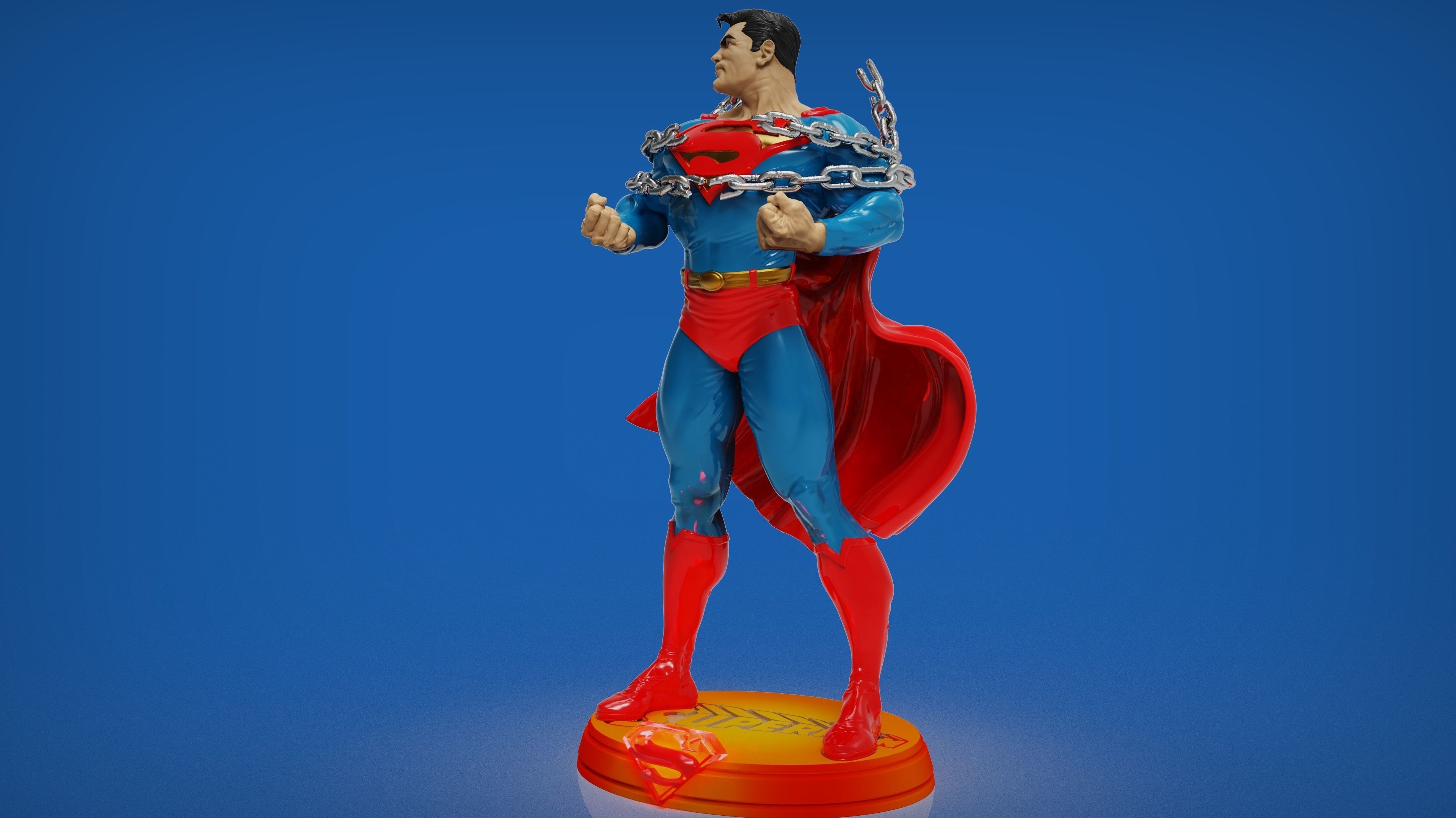 Superman Breaking Chains 3D print model_1