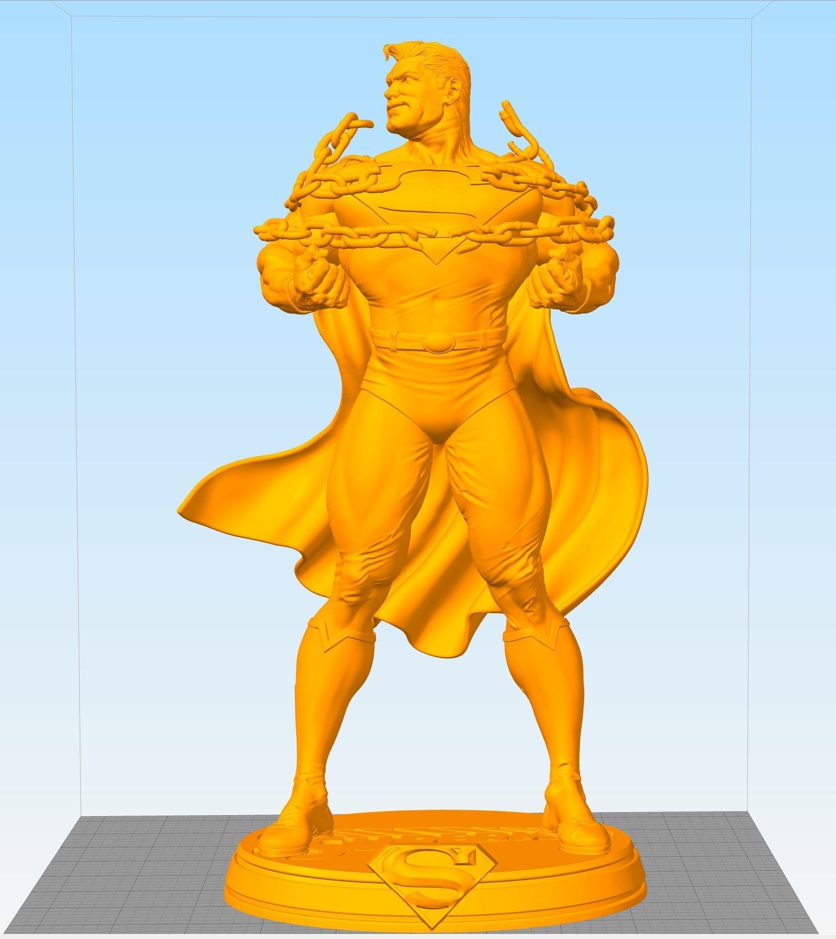 Superman Breaking Chains 3D print model_9