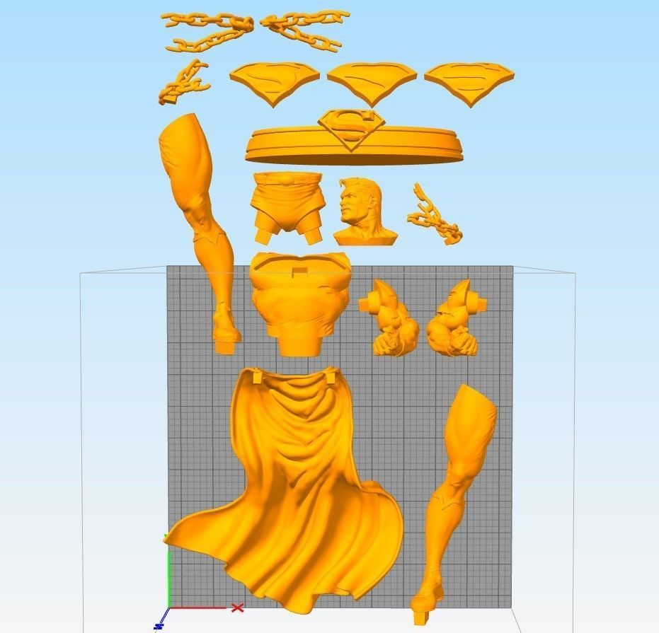 Superman Breaking Chains 3D print model_8