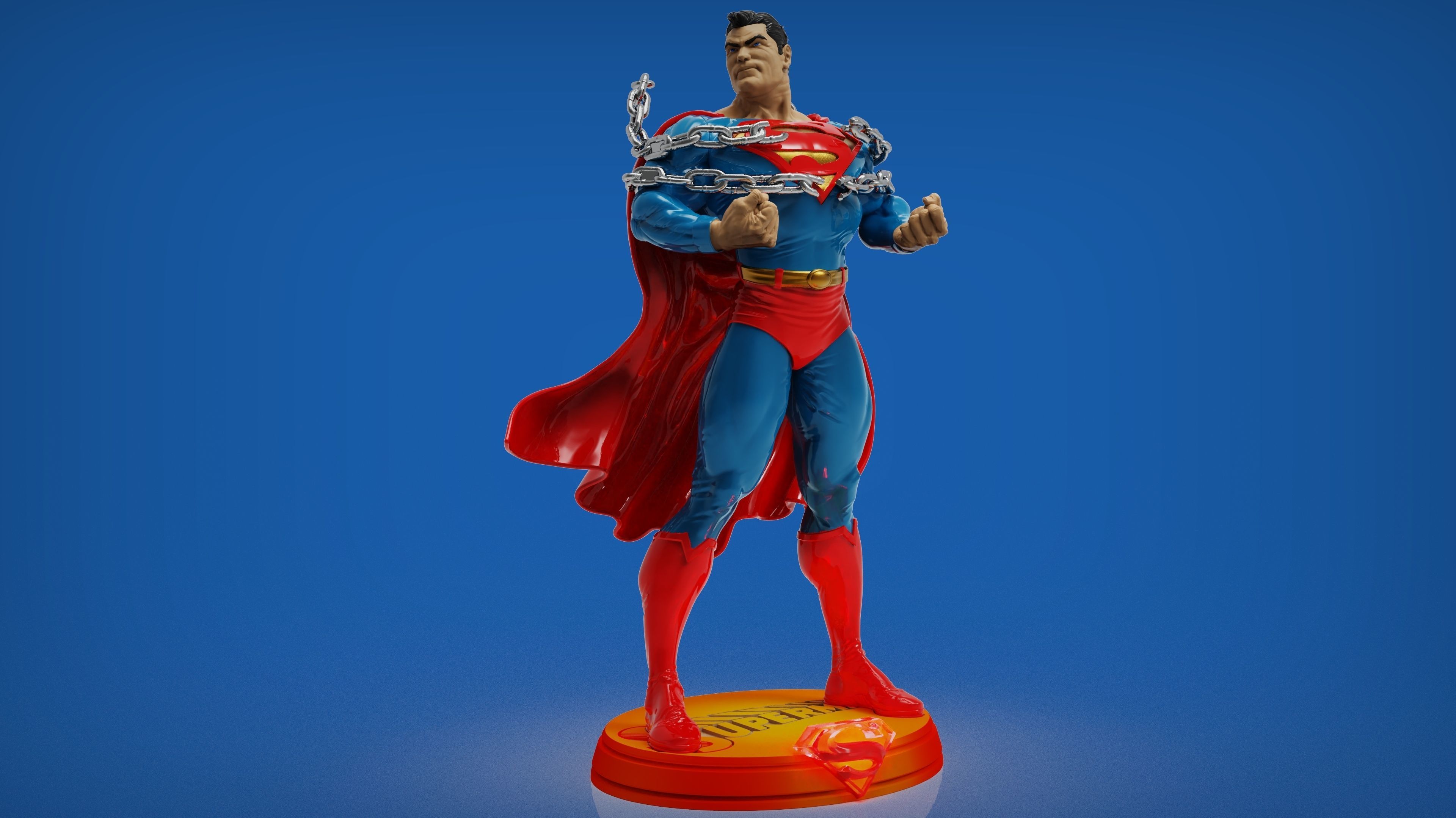 Superman Breaking Chains 3D print model_2