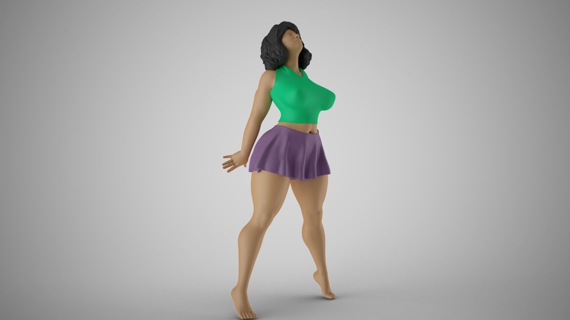 Girl Rises to Sin 3D print model_4