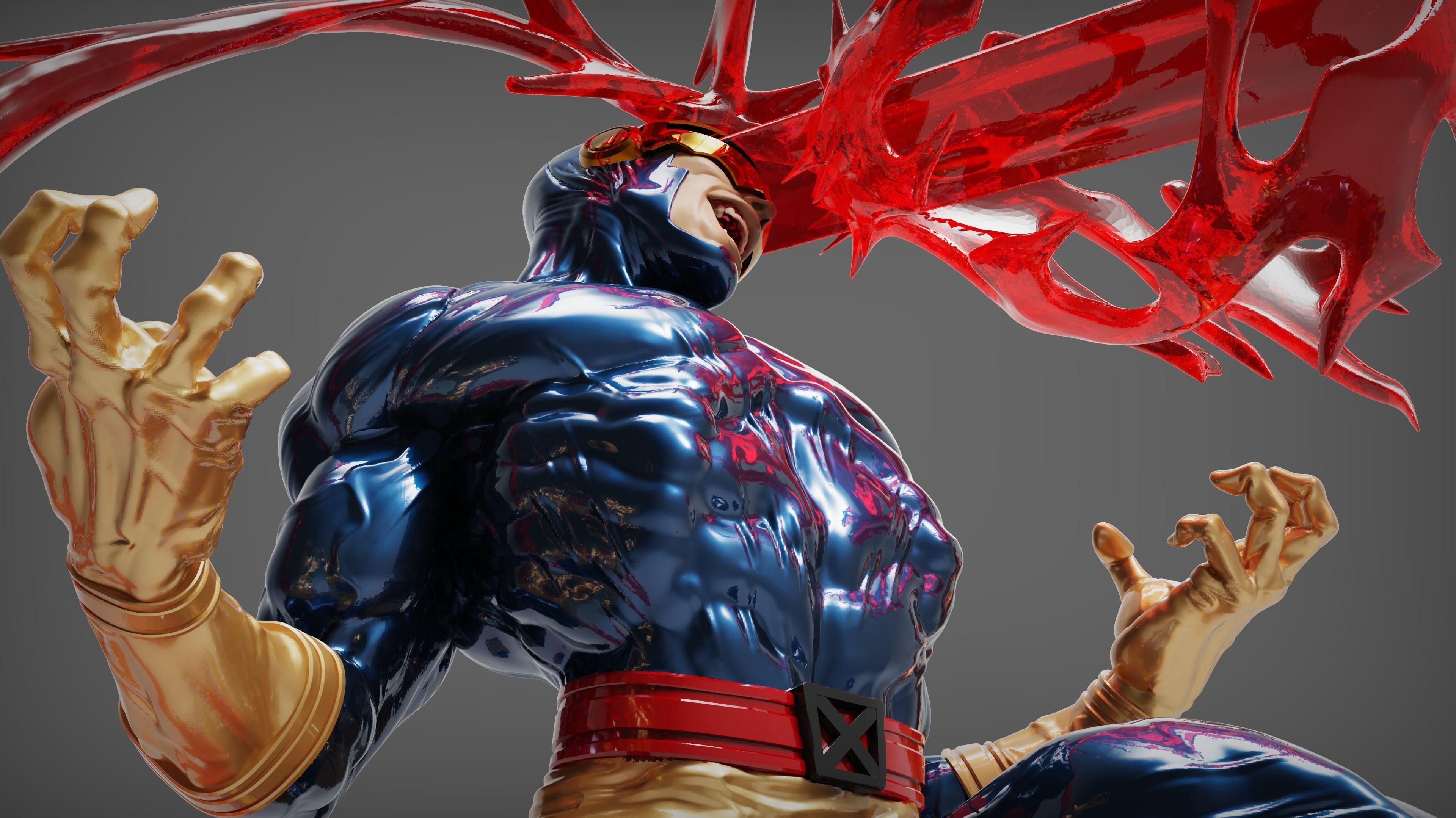 Cyclops character from street fighter 3D print model_5