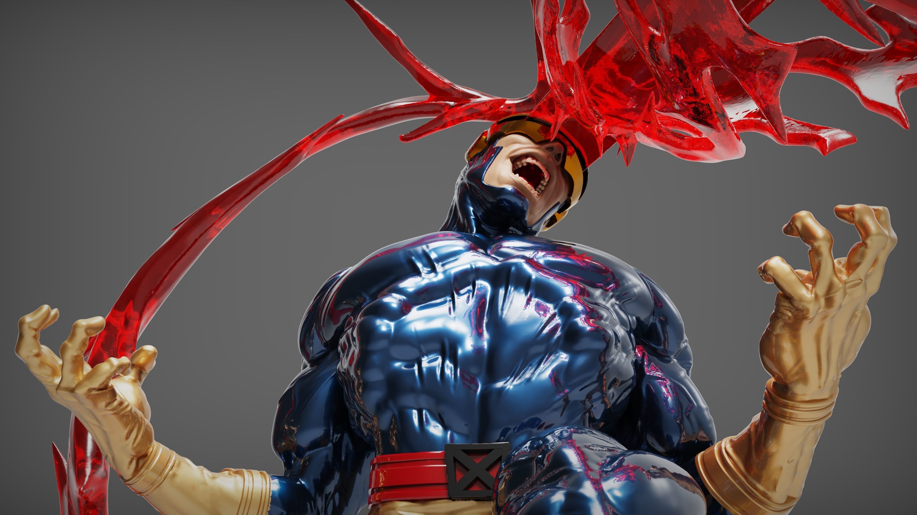 Cyclops character from street fighter 3D print model_6