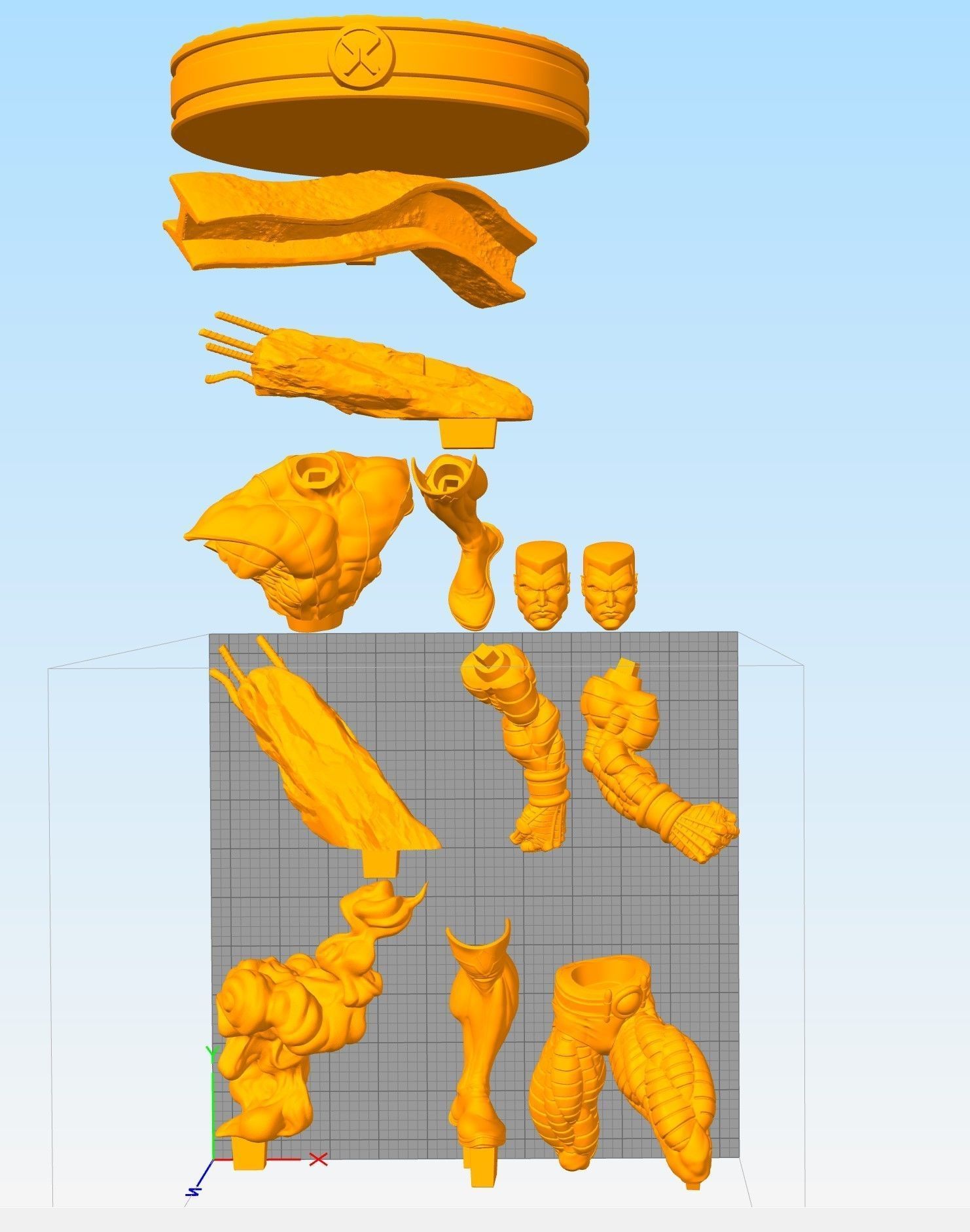 Colossus x-men statue 3D print model_10
