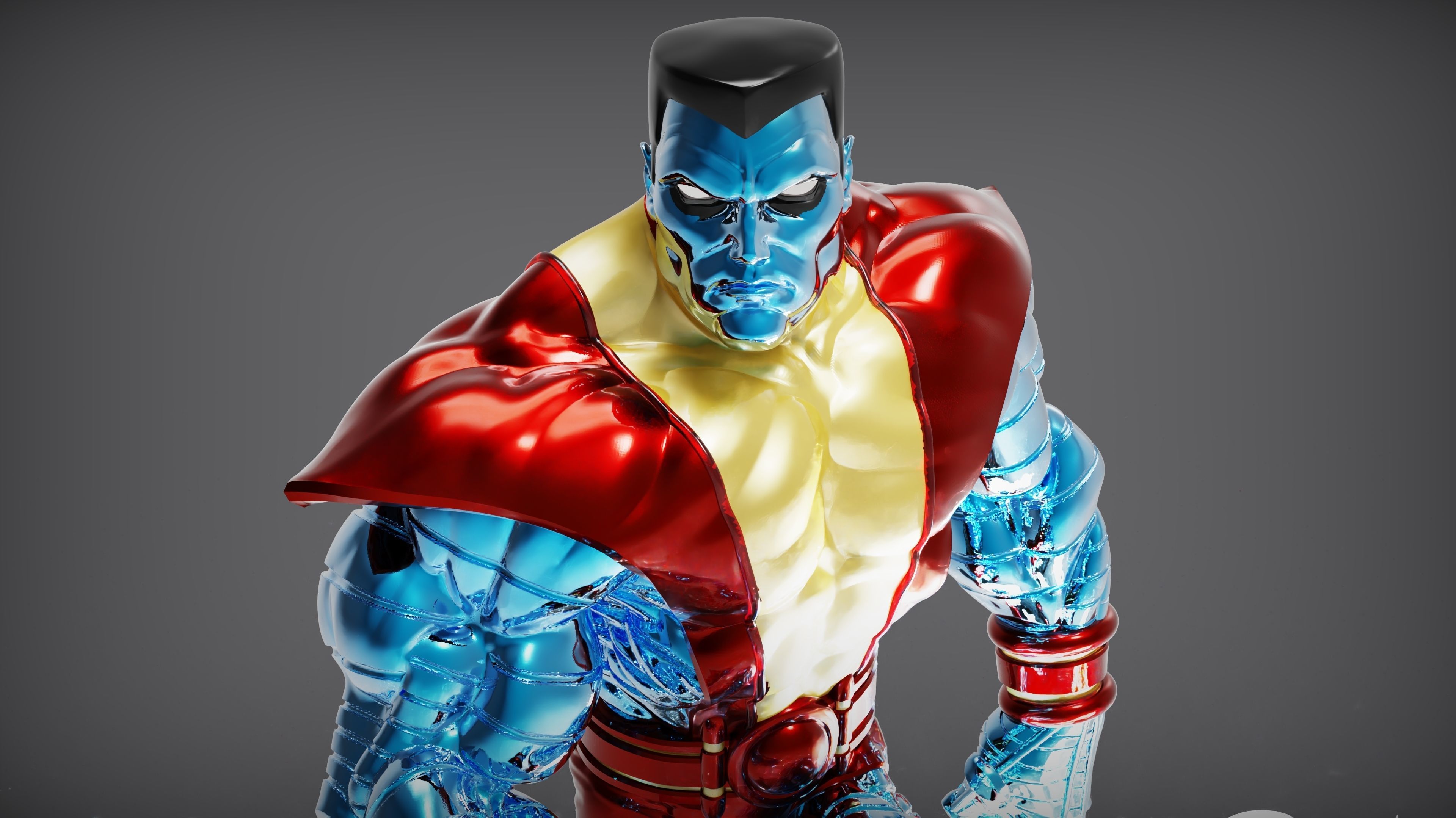 Colossus x-men statue 3D print model_4