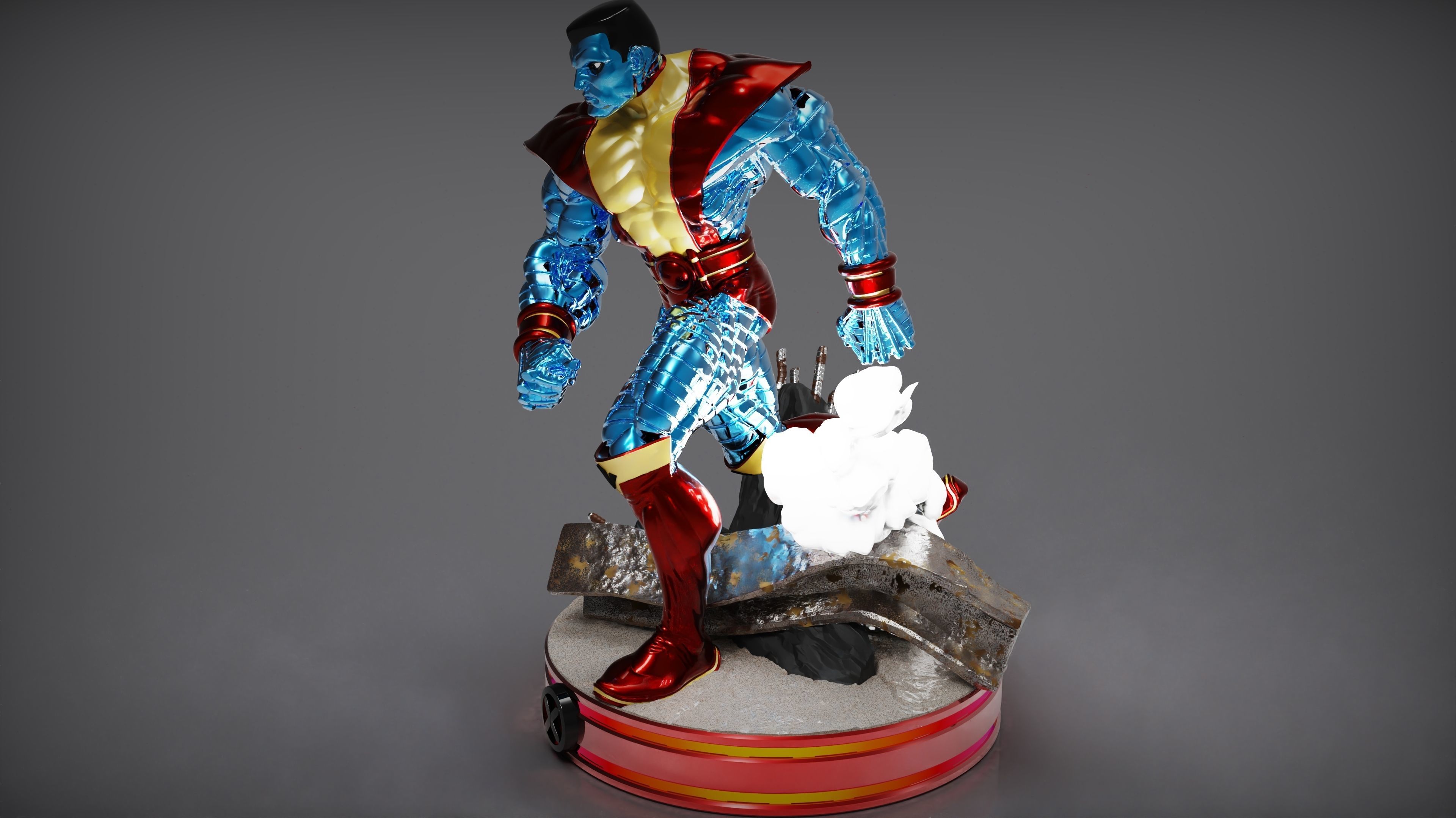 Colossus x-men statue 3D print model_3
